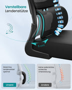 Kontorsstol – ergonomisk design – meshtyg – svart