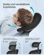 Kontorsstol – ergonomisk design – meshtyg – svart