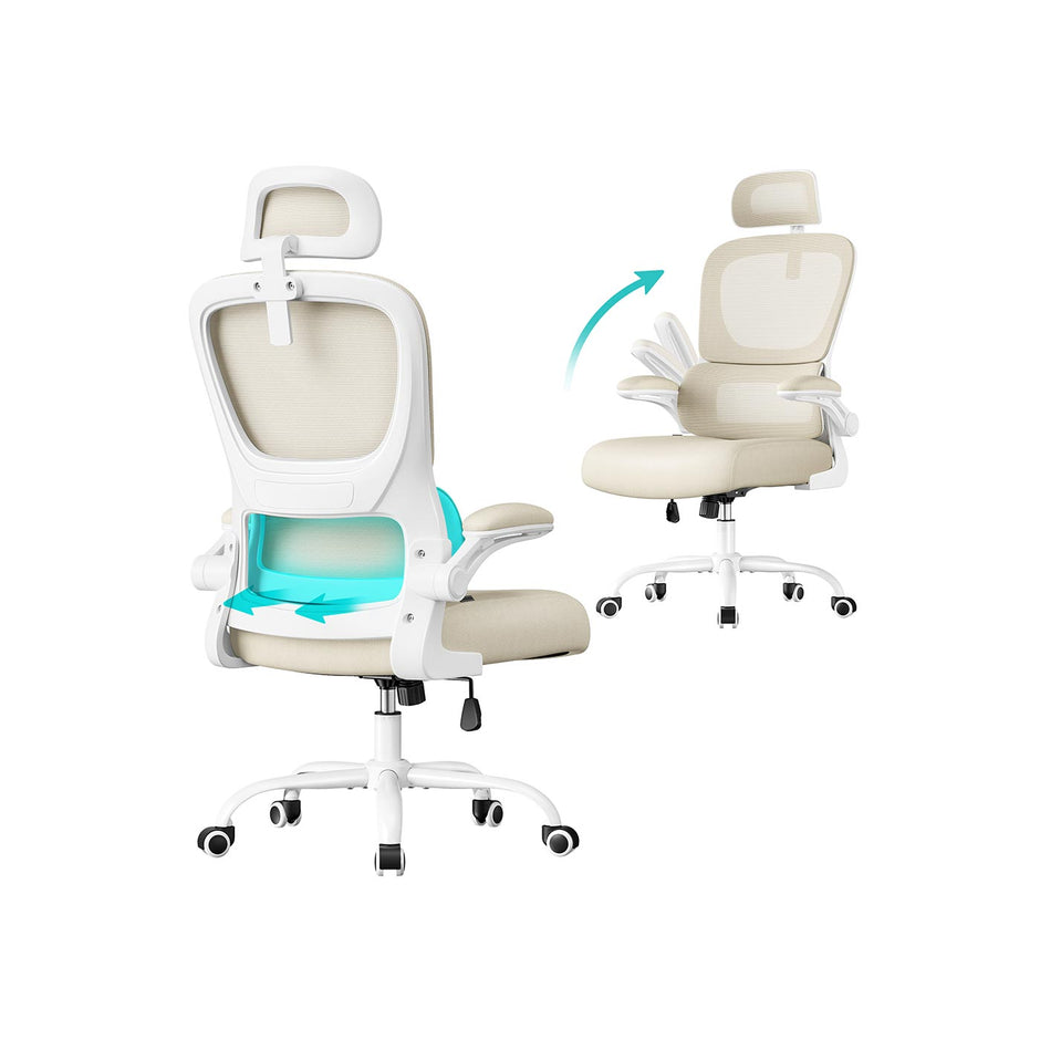 Kontorsstol – ergonomisk design – meshtyg – svart