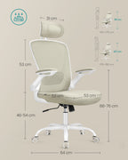 Kontorsordförande - Ergonomisk - med nät - cappuccino beige
