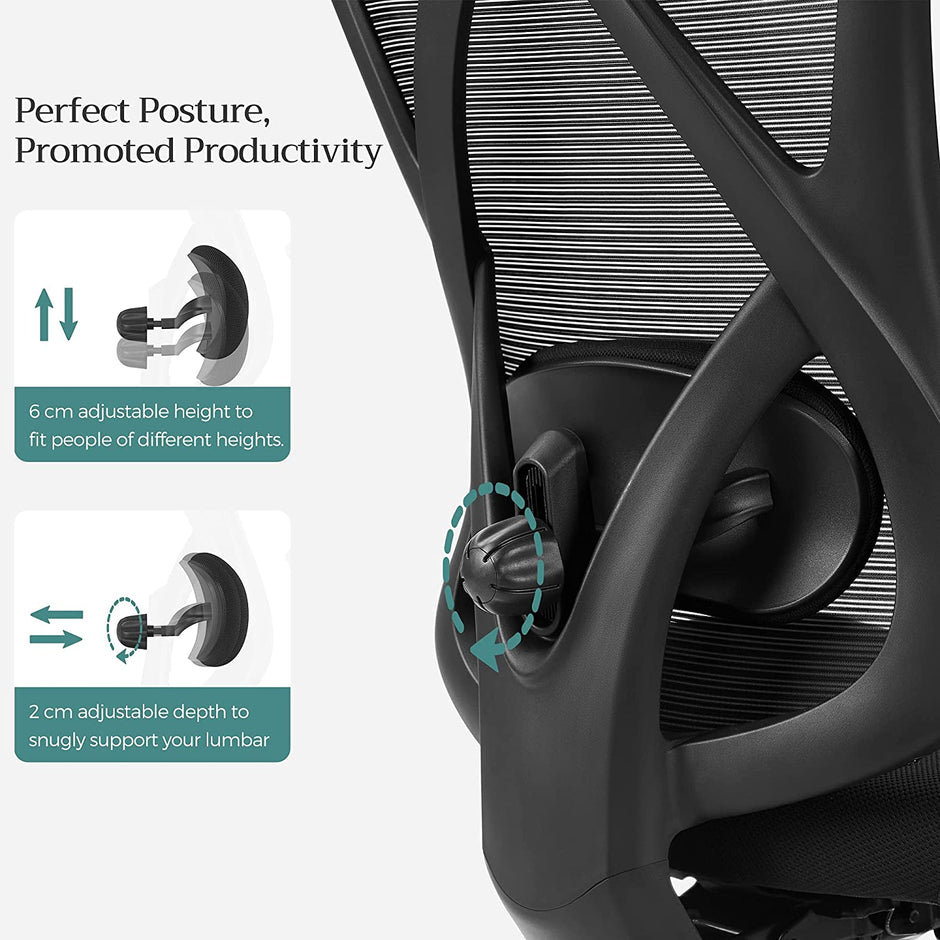 Kontorsstol – Ergonomisk och justerbar – Svart
