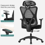 Kontorsordförande - Ergonomisk kontorsstol - Justerbar datorstol - Svart