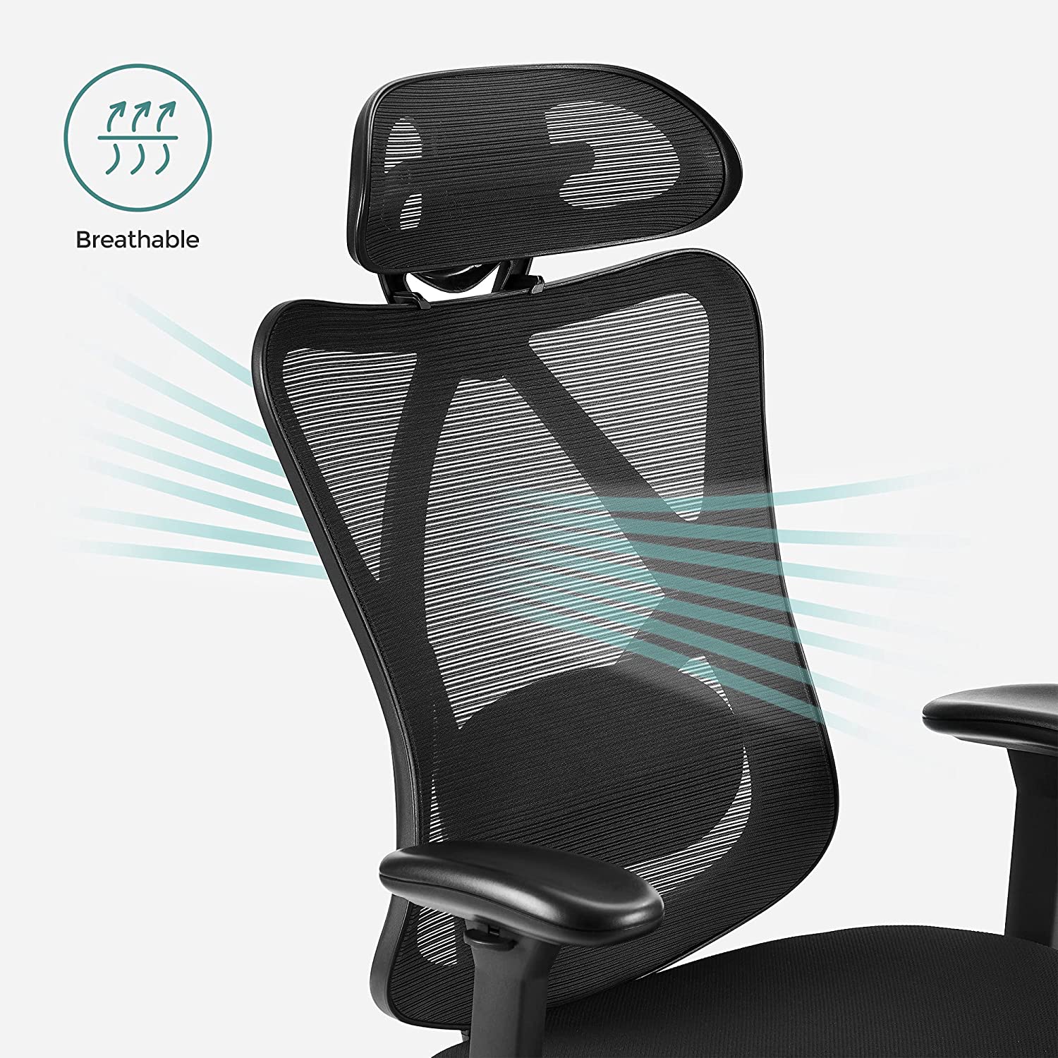 Kontorsordförande - Ergonomisk kontorsstol - Justerbar datorstol - Svart