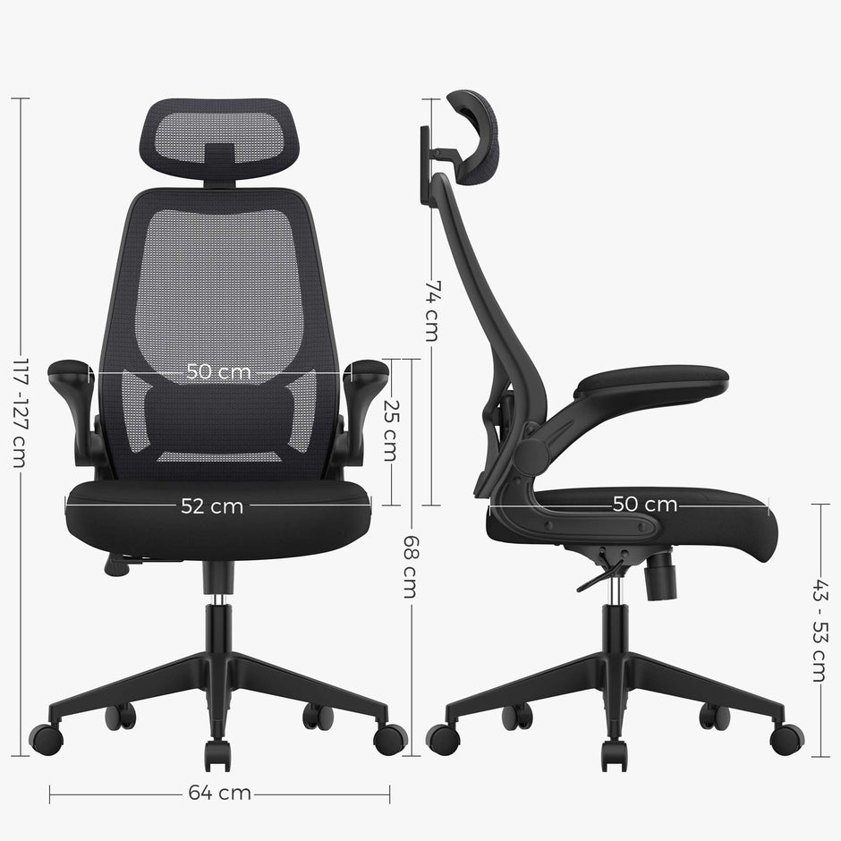 Kontorsstol – Ergonomisk och justerbar – Svart