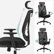 Kontorsstol – Ergonomisk med fotstöd – Svart