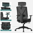 Kontorsstol – Ergonomisk med fotstöd – Svart