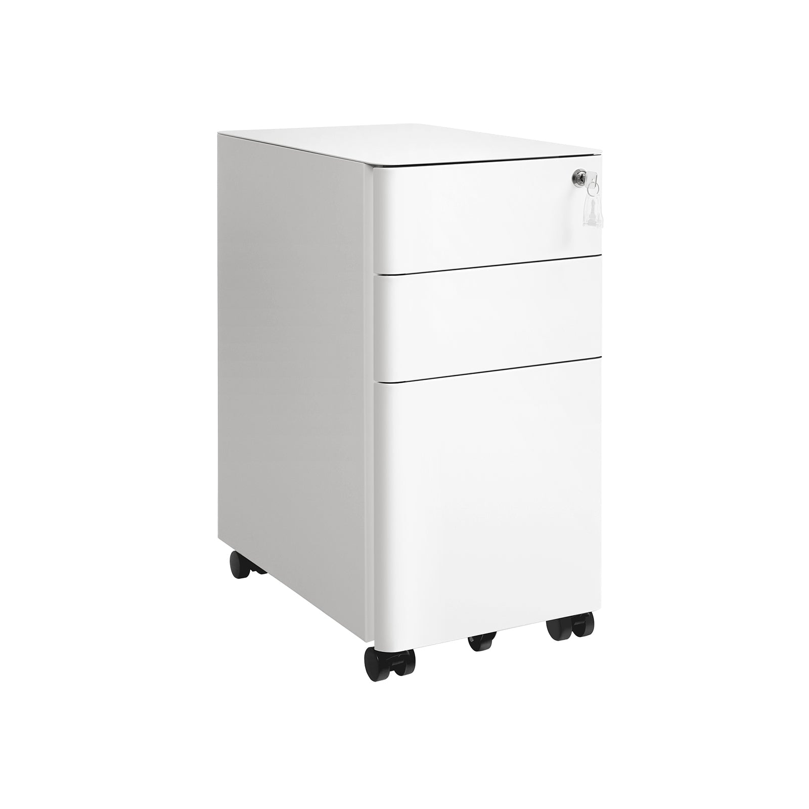 Ladeblok - Archive Cabinet - Office Cabinet with Wheels and Lock - White