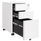 Ladeblok - Archive Cabinet - Office Cabinet with Wheels and Lock - White