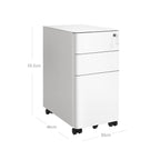 Ladeblok - Archive Cabinet - Office Cabinet with Wheels and Lock - White