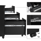 LadeBlok - Mobil container - med hjul och lås - 3 lådor - svart