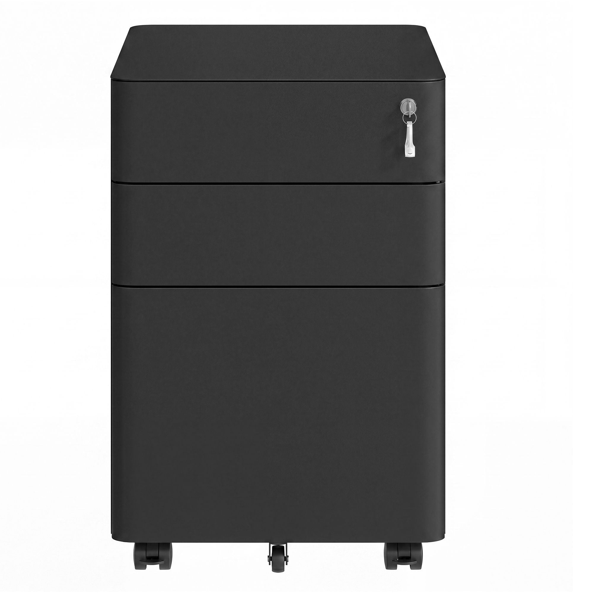 Rolcontainer - 3 Lades - Staal - Op Wielen - Zwart