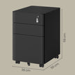 Rolcontainer - 3 Lades - Staal - Op Wielen - Zwart