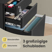 Rolcontainer - 3 Lades - Staal - Op Wielen - Zwart