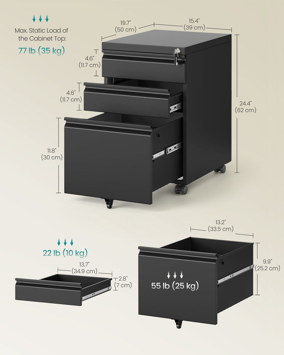Filing Cabinet - Lockable with Drawers