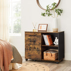 Arkivskåp - bokhylla - förvaringsskåp på hjul - Vintage Brown