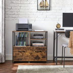 Arkivskåp-industriell stil-vintage brun-zwart