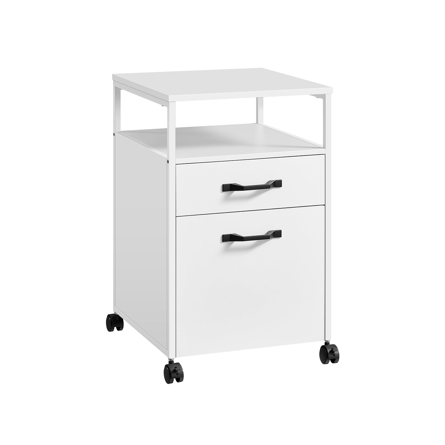 Ladeblok - Office Box med 2 lådor - på hjul - brun/svart