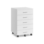 Mobil rullbehållare med fem lådor