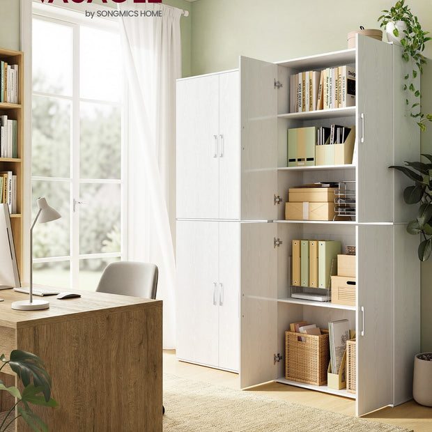 Kast - 80 x 40 x 180 cm - Sneeuwwit - Spaanplaat - Max. belasting per plank 25 kg