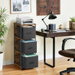 Arkivskåp – 2 lådor – Skrivarställ – Vintage Brun-Ink Svart