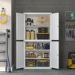 Archiefkast - 4 Deuren - 5 Verstelbare Planken - Met Slot - Wit