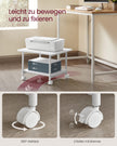 Printertafel - Op Wielen - 2 Niveaus - Wit