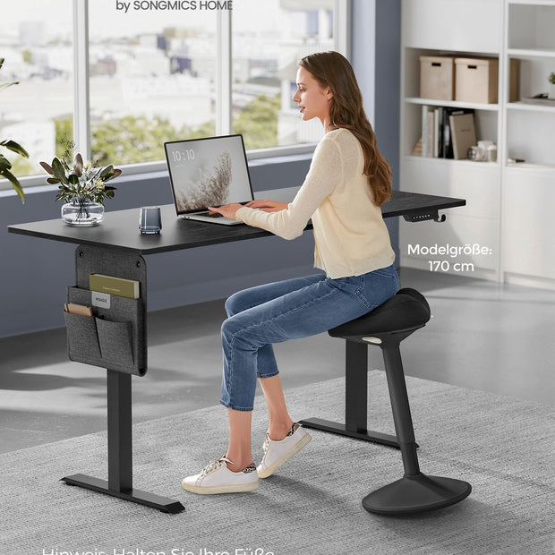 Justerbar pall – modern design – svart