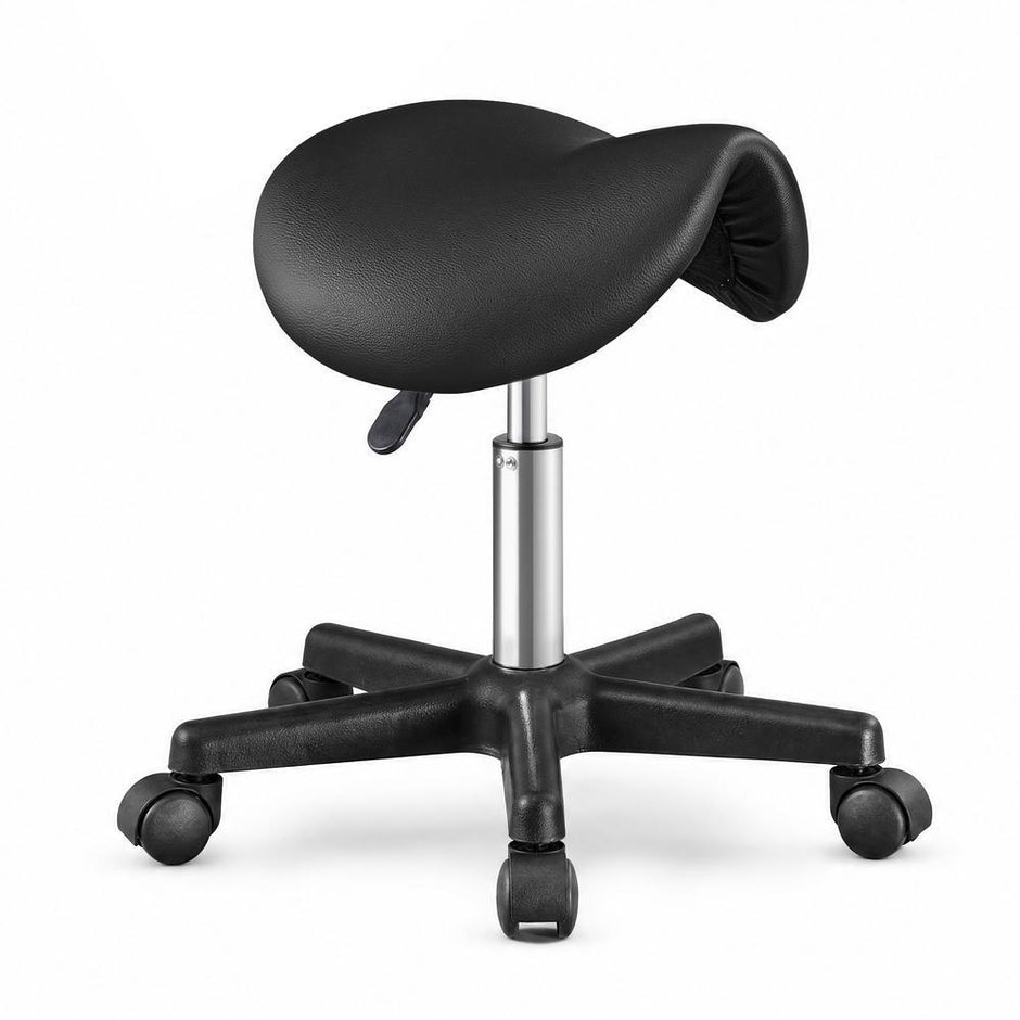 Zadelkruk - Ergonomisch - Op Wielen - In Hoogte Verstelbaar - Zwart