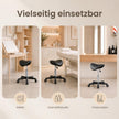 Zadelkruk - Ergonomisch - Op Wielen - In Hoogte Verstelbaar - Zwart