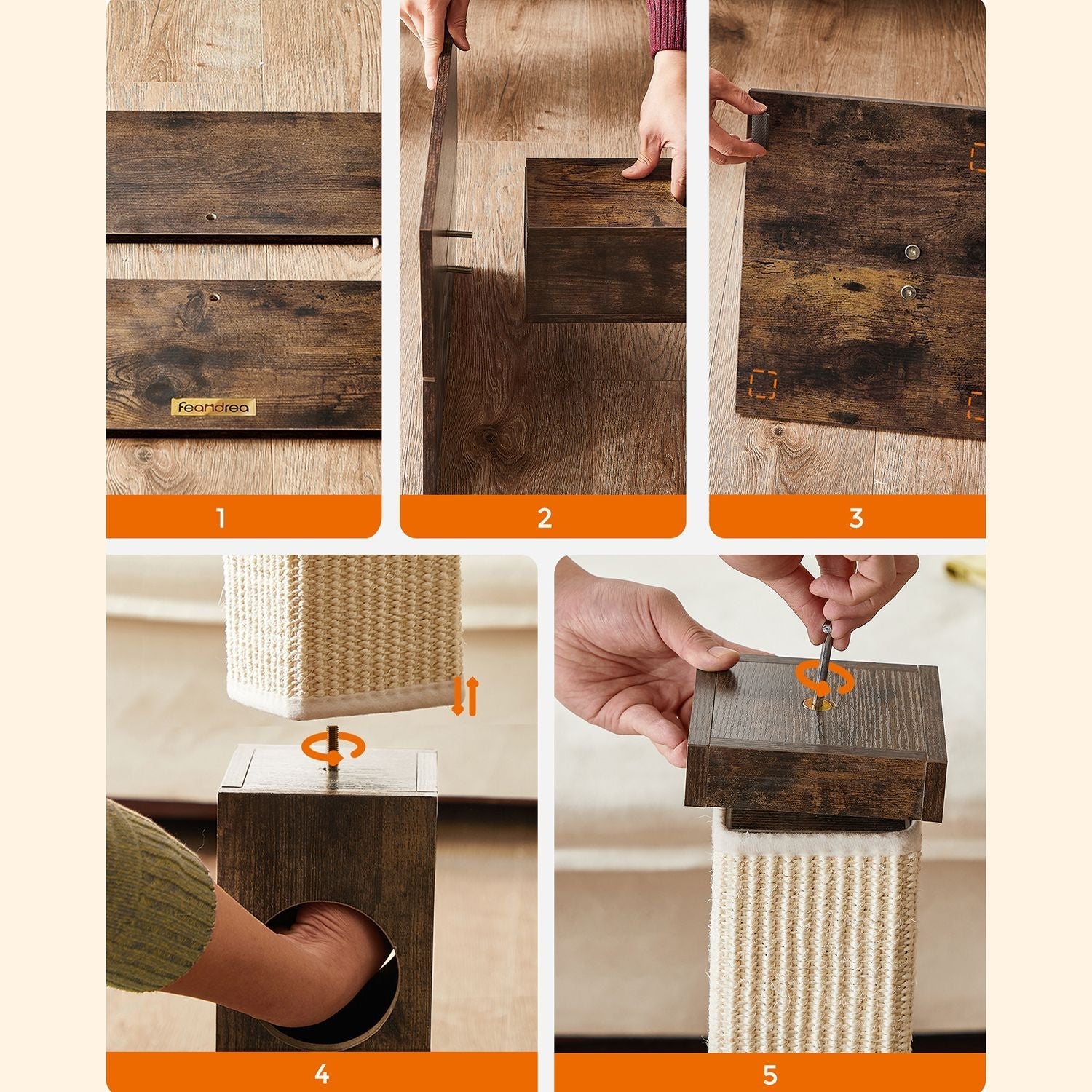 Scratching Post - med Toy - Sisaltouw - 73 cm - Brown