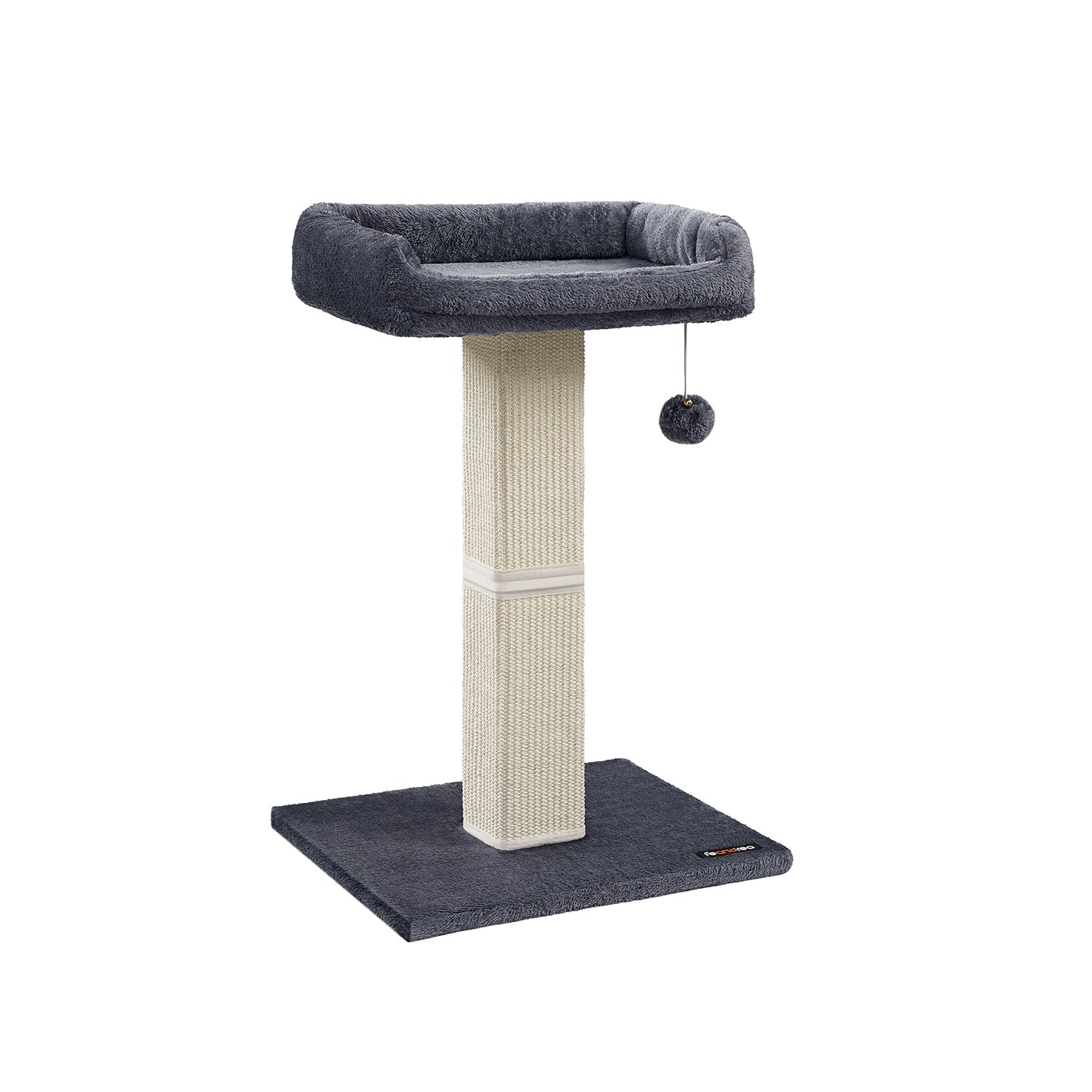 Scratching Post - Cat Tree - med plyschplattform - 40 x 30 cm - grå