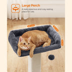 Scratching Post - Cat Tree - med plyschplattform - 40 x 30 cm - grå