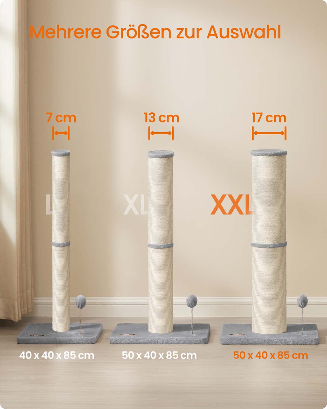 XXL Scratching Post för stora katter, duva grå