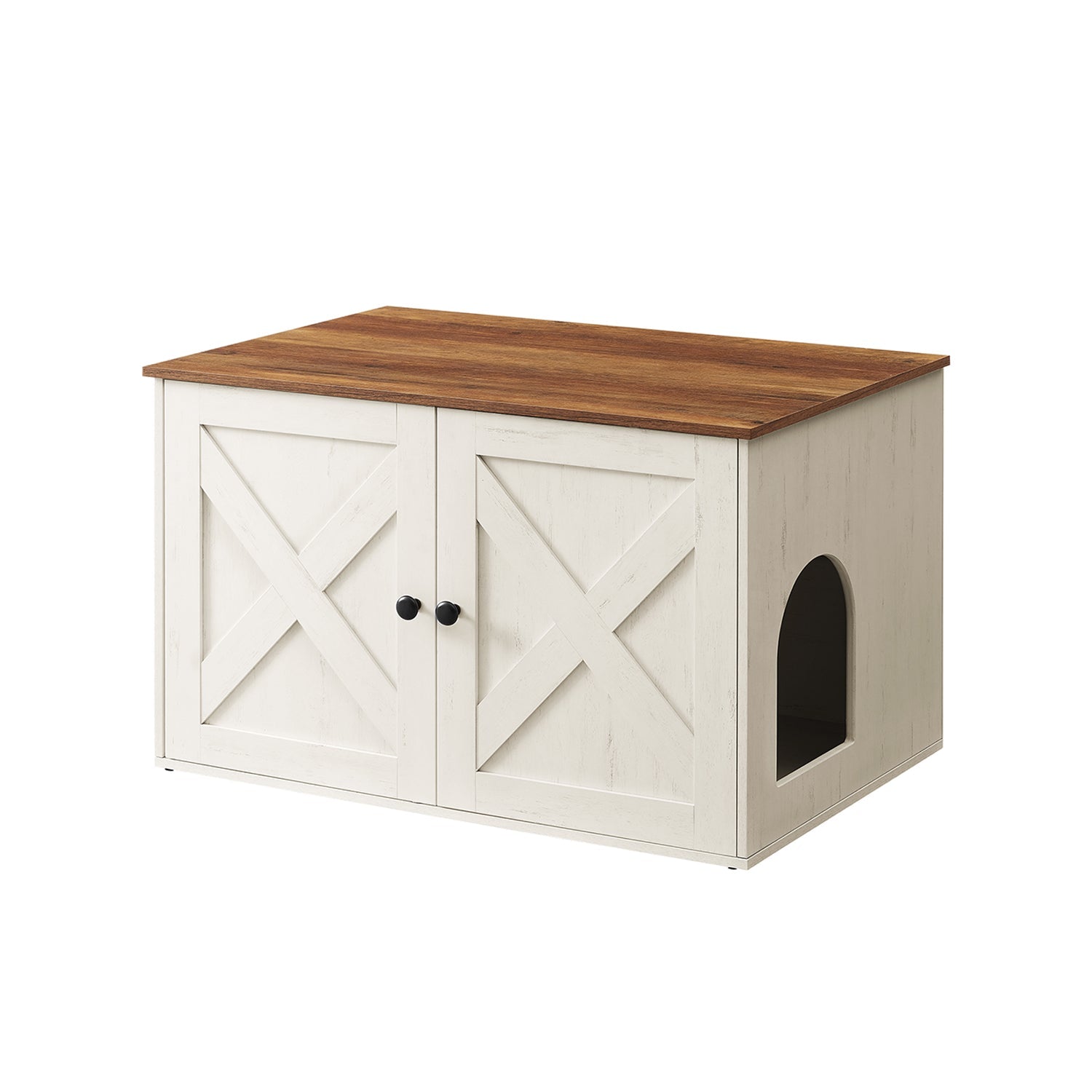 Kattfackmöbler - katthus med dörrar - vintage brun / svart