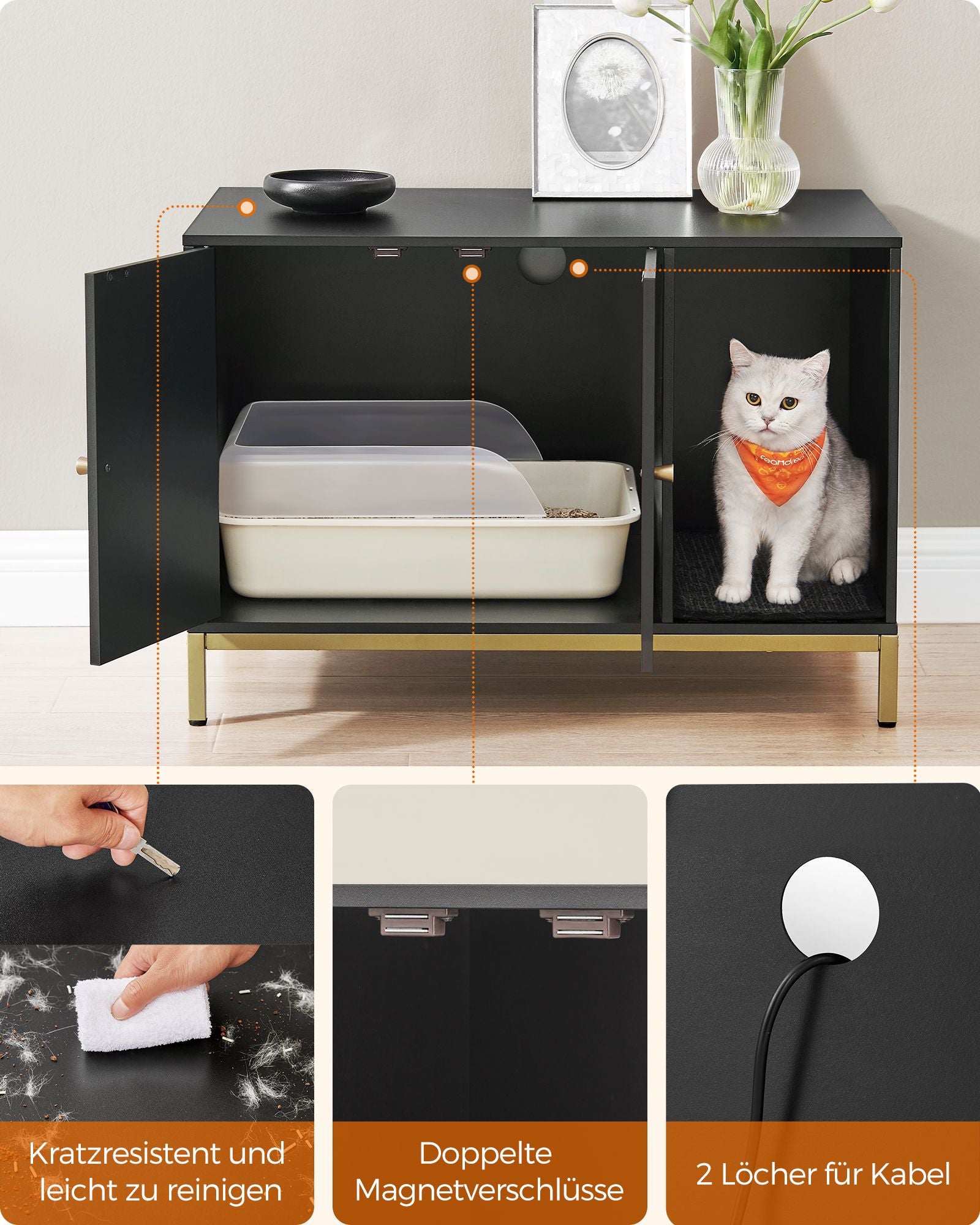 Cat Bakery med krabbmatta och gyllene ben