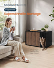 Kattenbakmeubel - Met Push-to-Open Deuren - Voor Grote Katten - Ebbenhoutzwart-donker walnoot - 80 x 50 x 50 cm