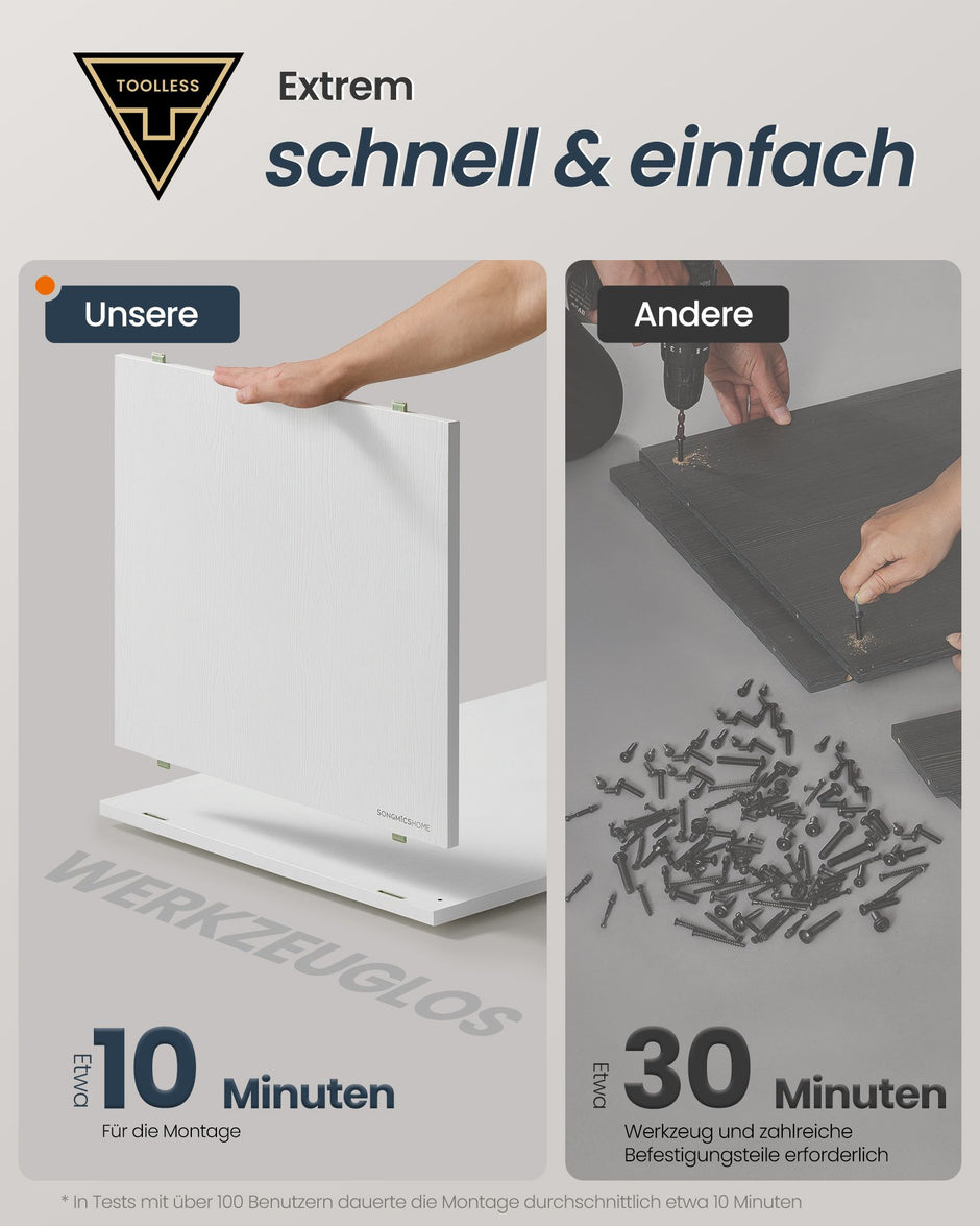 Kattsandskåp – Push-To-Open-dörrar – Snövit