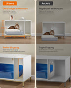 Katt bakad med krabbmatta 90 x 48 x 61,5 cm vitt guld