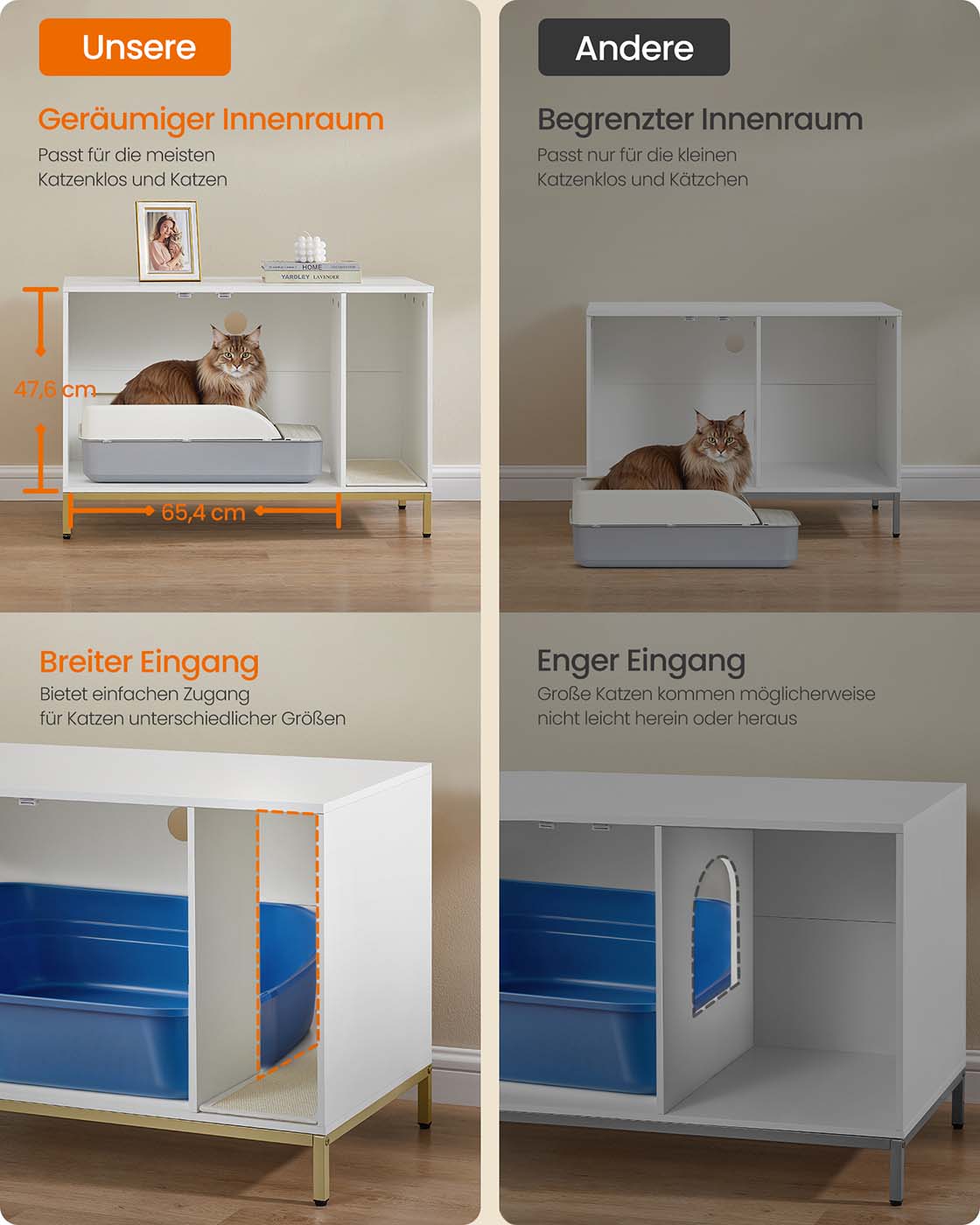 Katt bakad med krabbmatta 90 x 48 x 61,5 cm vitt guld