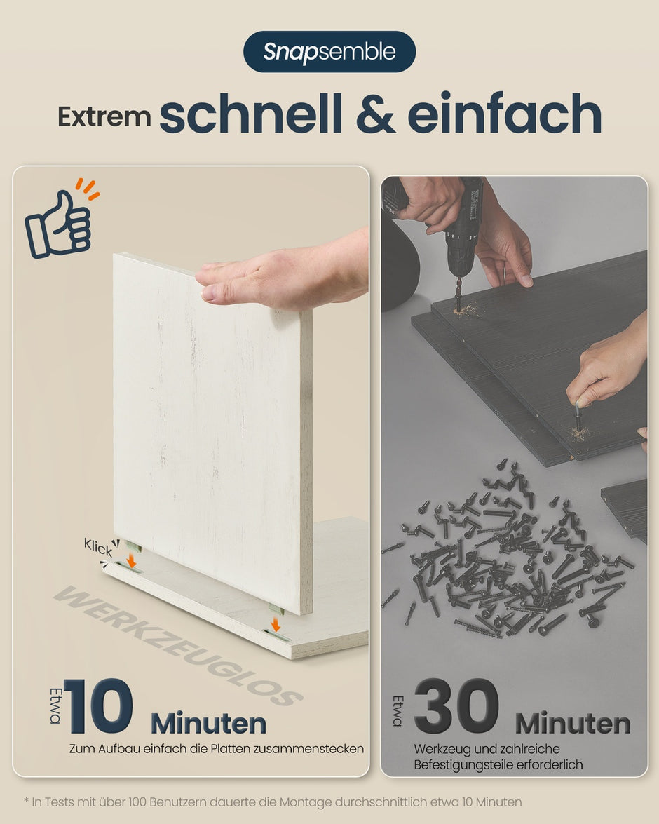 Kattenbakmeubel - 55 x 50 x 50 cm - spaanplaat en MDF - vintage wit-honingbruin - maximaal 50 kg