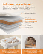 Skrapstolpe med platåer 50 x 50 x 160 cm crème vit beige