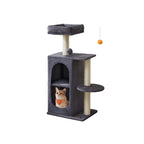 Liten kattträd med 2 grottor och 1 plattform ljusgrå