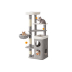 Kattträd med flera nivåer, grottor och plattformar för katter