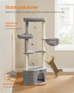 Grote Kattenboom – Meerdere Verdiepingen – Sisalstammen van 11 cm – 186,7 cm Hoog – Kameelbruin