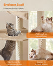 Grote Kattenboom – Meerdere Verdiepingen – Sisalstammen van 11 cm – 186,7 cm Hoog – Kameelbruin