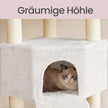 Krabpaal - 186 cm - Dikke Sisalpalen - Voor Grote Katten - Wit
