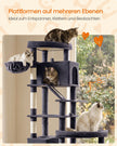 Krabpaal - Met Sisalstammen en Rustplateaus - Voor Grote Katten - Donkergrijs - 105 x 45 x 202 cm