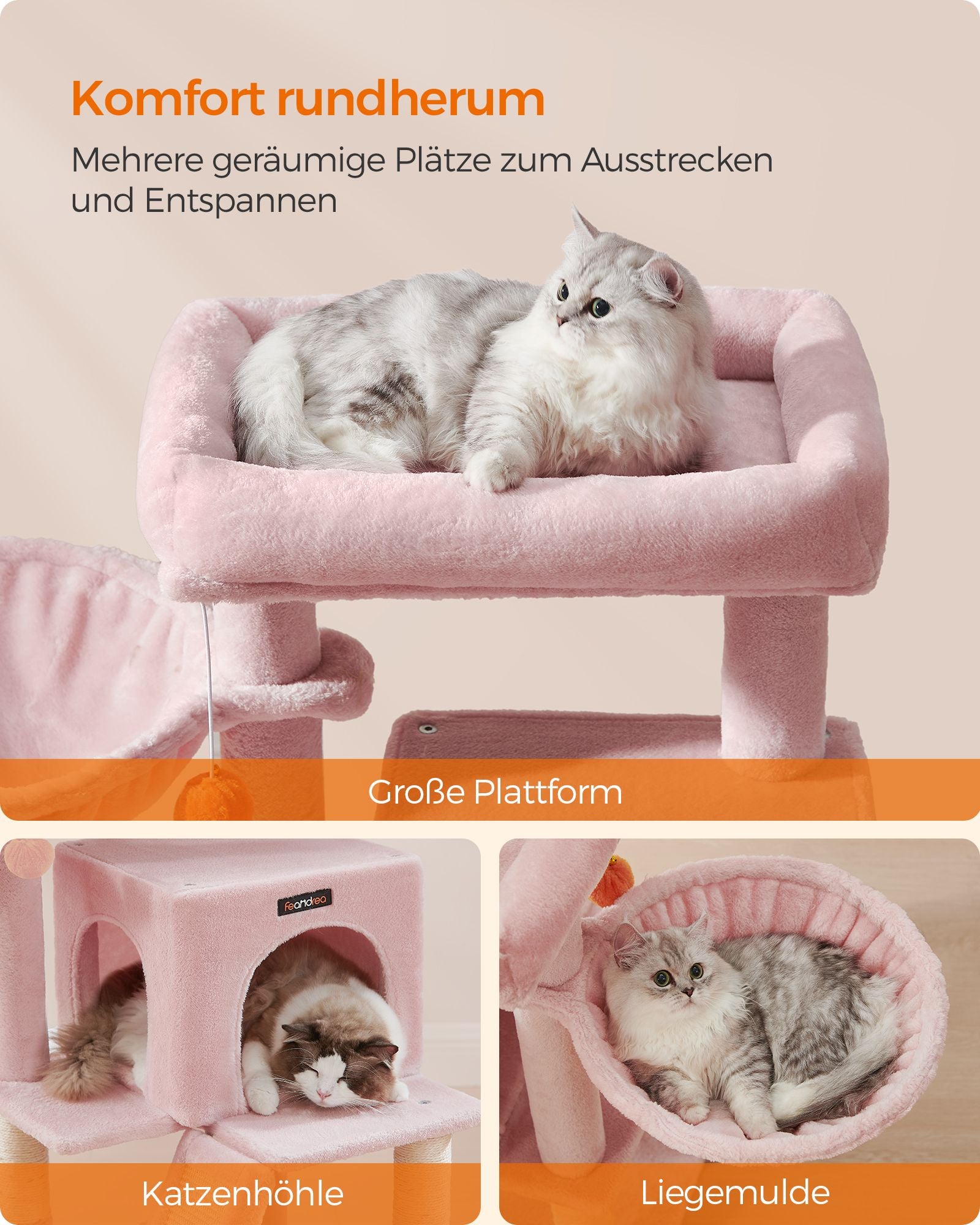 Skrapstolpe – Stor plattform – Pastellrosa