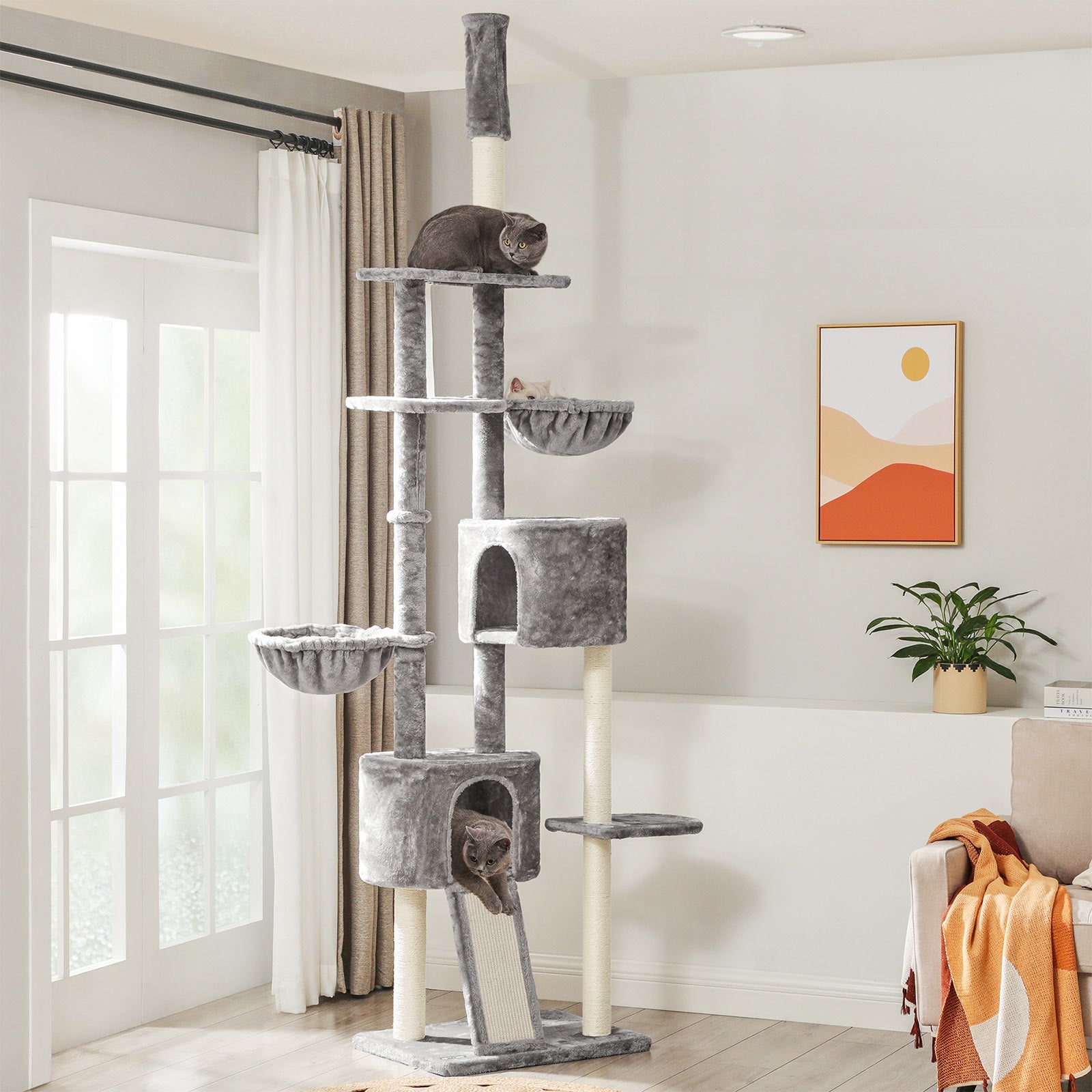 Skrapstolpe – Takhög design – Ljusgrå