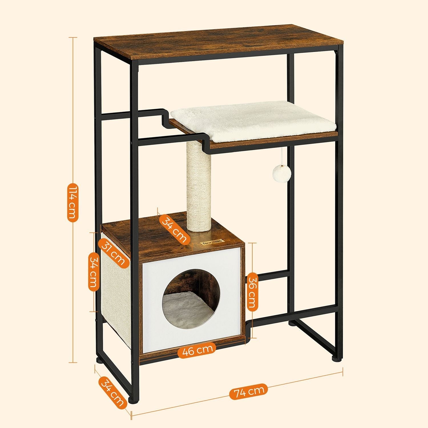 Scratching Post - 2 -in -1 möbler - med hyllan - brun